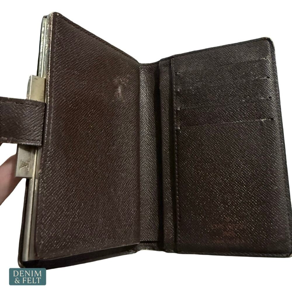 Louis Vuitton Damier Ebene Kisslock Wallet Clutch‎ Vintage Paris Heritage Luxe - Picture 10 of 16